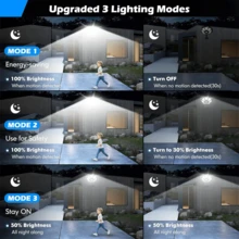 Luces solares para exteriores, luces de estacionamiento impermeables, con sensores de movimiento, adecuadas para patios, jardines, alumbrado público, iluminación de calles residenciales, con control remoto, aptas para estacionamiento al aire libre. - Negro - Ver 5