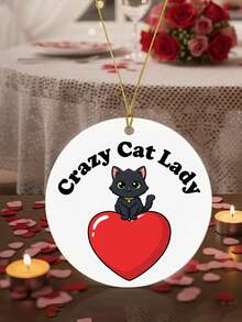 1个8厘米浪漫猫咪亚克力吊坠，UV印刷，独特的猫咪爱好者节日吊坠，后视镜吊坠，家具装饰，节日礼物，各种纪念礼物，情人节礼物，经久耐用的装饰品 - 彩色 - 查看 9