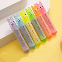 M&G 6 piezas Mini Bolígrafos Fluorescentes Resaltadores - Colores vibrantes, Punta biselada, Adecuado para uso en oficina y escuela, Fluorescente, Con llavero