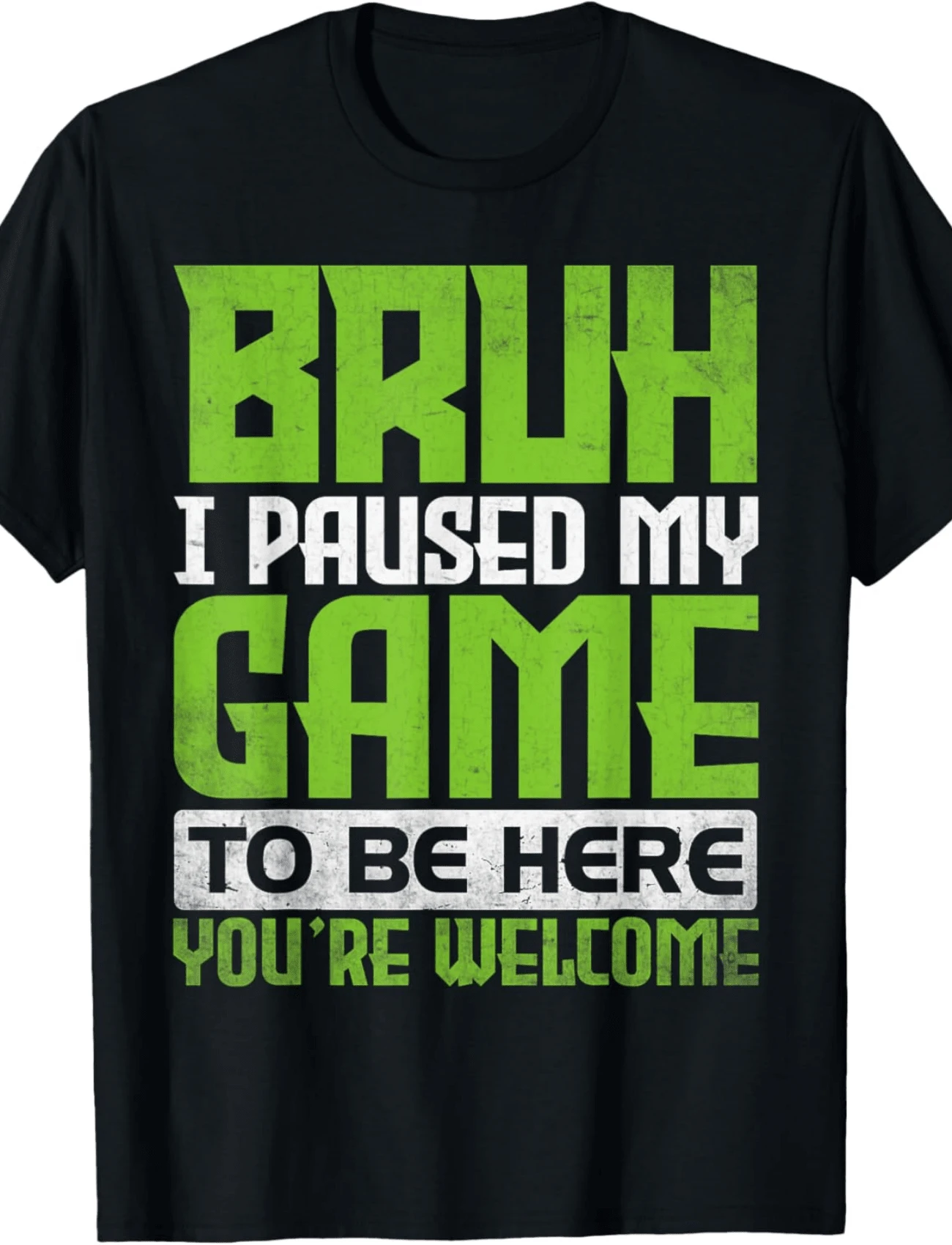 Funny Gamer Bruh I Paused My Game To Be Here Boys Gaming Men T-Shirt - màu đen - Xem 1