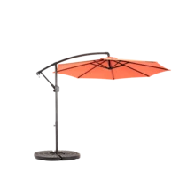 Large 14.8 Ft. Double-Sided Rectangular Outdoor Umbrella With Crank (Orange) (No Base)
