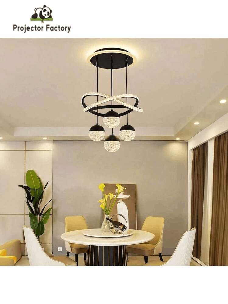 LIPETY Modern Minimalist LED Tri-Color Dimmable Pendant Light For Dining Room, Bedroom, Living Room, And Hallway. Metal Body, Three Colors Available. Illuminated Ceiling Light, Tri-Color Dimming Control With Standard Switch. - UK Plug(220-240V) - View 1