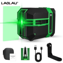 L.A.OL.A.U 绿色激光水平仪 - 双线户外水平水平仪，带可调节支架，电池供电，可精确测量水平和垂直线，经久耐用，适用于室内和室外。 - 彩色 - 查看 14