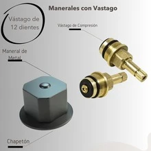 Kit manerales hexa para regadera con cartuchos de latón 12 dientes doble comando acero inoxidable negro mate instalación fácil diseño moderno - Negro - Ver 3