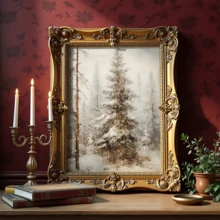 مجموعة 3 قطع من لوحات الجدار الفنية الرجعية، مجموعة لوحات جدارية على قماش للأشجار الصنوبرية والغابة الثلجية - مقاومة للماء، بإطار خشبي لديكور المناظر الطبيعية الشتوية، هدية عيد الميلاد المثالية، ديكور عيد الميلاد | ملصق عيد الميلاد | مؤطر أو غير مؤطر، ديكور الغرفة، ديكور المنزل، ديكور غرفة السكن الجامعي، هدايا لديكور الجدران في الفندق، المنزل، غرفة المعيشة، غرفة النوم، الحمام والمكتب