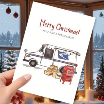 1pc Postal Appreciation Christmas Greeting Card With Envelope - Perfect For Mail Carriers, Thank You & Holiday Gratitude