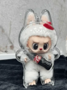 LABUBU Transparent Shell, Standing Pose Holding Coca Cola Edition, Cute Cartoon Character Design, Protective Transparent Shell, Compact Size For Easy Carrying, Ideal For Key Chains Or Decor, Perfect Gift For Fashion Lovers And Collectors, Great For Daily Use And Outdoor Activities - Standing Coca-cola Protective Case - View 7