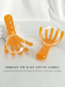 1PC Imitation Finger Scalp Massage Comb ABS Resin Material Round Five-Claw Head Design Head Massage Therapy Meridian Comb Muscle Relaxation Relief Massager Perfect Holiday Gift
