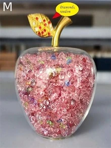 1pc Elegant Crystal Apple, Creative Gift, Ideal Collectible Souvenir, Suitable For Living Room, Bedroom, Office, Party, Wedding, Thanksgiving Decoration And Gift For Friends, Housewarming, Valentine's Day, Party - Multicolor - View 14