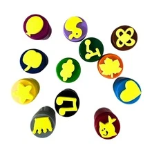 Set Creativo de Frascos de Pintura con Sellitos de Diferentes Figuras – Colores Brillantes, Textura Suave y Diseños Divertidos para Pintar, Jugar y Aprender - Multicolor - Ver 2