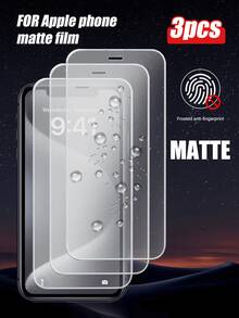 Navigator 3pcs Anti-Fingerprint Matte Tempered Glass Screen Protector, Shockproof, Scratch-Resistant, Transparent Compatible With IPhone 11/12/13/14/15 Pro Max/17/17 Air/17 Pro/17 Pro Max - Clear - View 15