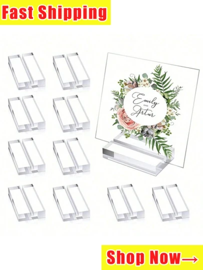 1/3/5/9/10pcs Acrylic Signing Table Seat Card Arrangement Touming Card Slot Base Postcard Wedding Card Holder Table Number Plate Holder, Clear Acrylic Card Slot Base Postcard Card Holder Wedding Card Table Number Plate Table Card Display Holder.Secret Santa Gifts For Women.Valentine's Day Gift.Christmas Gift