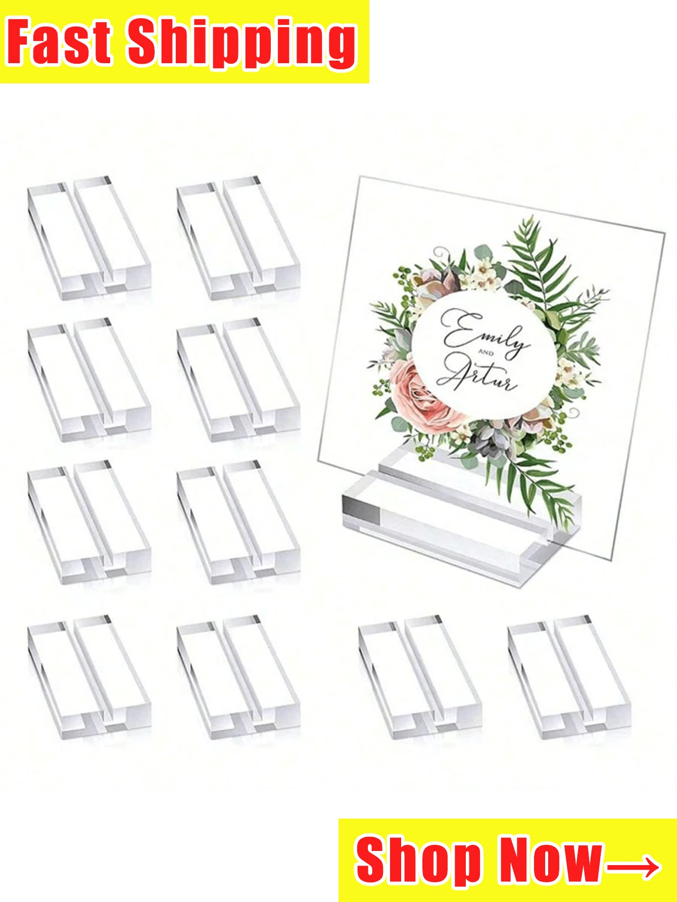 1/3/5/9/10pcs Acrylic Signing Table Seat Card Arrangement Touming Card Slot Base Postcard Wedding Card Holder Table Number Plate Holder, Clear Acrylic Card Slot Base Postcard Card Holder Wedding Card Table Number Plate Table Card Display Holder.Secret Santa Gifts For Women.Valentine's Day Gift.Christmas Gift - Multicolor - View 1