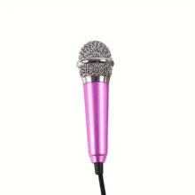 1 件迷你 3.5 毫米立体声录音室录音麦克风，铝合金材质，适用于智能手机，无需电池，便携小巧，高品质音频，防噪音，用途广泛，外观时尚，材质耐用，即插即用，适用于录音和播客，便携式唱歌麦克风，适用于语音录制、采访、卡拉 OK - 彩色 - 查看 16
