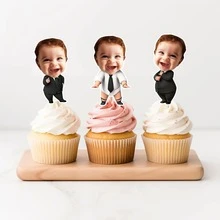 Boss Baby Cupcake Toppers - Personalized Face Designs, Create Fun Party Decorations, Customized Cake Decorations, Face Cupcakes, 1st Birthday, Birthday Decor, Printable Cake Toppers, Party Decorations, Birthday Party, Editable Cake Decorations, Baby Face Cake Toppers, Kids Party, Cupcake Decorations, Boss Baby, Boss Baby Cake Decorations - Baby Boss Cake Topper - View 4