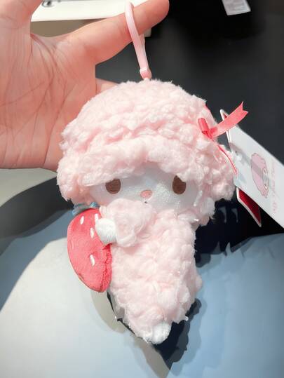 Sanrio Piano Beinno Little Lamb Doll, Adorable Pink Plush Keychain, Super Soft & Fluffy Stuffed Animal, Unique Lamb Design With Cute Bow & Strawberry Accessories, High-Quality Huggable Plushie For Girls, Perfect Collectible Gift For Birthday, Ideal For Home Decor, Backpack Pendant, Travel Companion, Great For Party Favors & Room Decoration, Kawaii Character Merchandise For Fans.