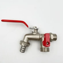 1pc Zinc Alloy Faucet Splitter, 1 Inlet 2 Outlet Garden Hose Faucet, 1/2" Dual Shut-Off Washing Machine Faucet - Multicolor - View 10