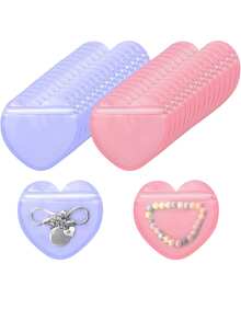30 piezas - Bolsas pequeñas de joyería para el Día de San Valentín, bolsas de embalaje con forma de corazón, bolsas de regalo lindas, bolsas selladas transparentes y reutilizables, adecuadas para el embalaje de joyas, bodas, cumpleaños, Halloween, Día de San Valentín, Navidad, fiestas, embalaje de regalos, bolsas de regalo para el Día de la Madre (colores aleatorios) - Multicolor - Ver 10