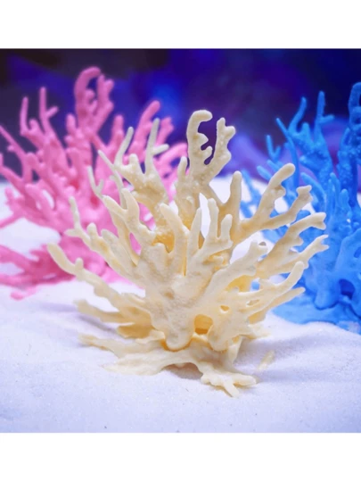 1 件 PVC 塑料仿真珊瑚、水族箱装饰珊瑚、小鱼缸装饰珊瑚、多色人造珊瑚