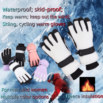 Vinterskidhandskar, vindtäta varma handskar, vattentäta halkfria termiska handskar för skidåkning, cykling, utomhusaktiviteter, unisex