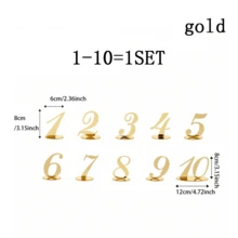 1 Set Acrylic Mirror Finish Table Numbers & Place Cards - Gold With Stand Base, Suitable For Wedding, Party, Ramadan, Valentine's Day, Birthday, Anniversary Events, Restaurant Decor - Multicolor - View 15