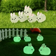30pcs Glow-In-The-Dark Small Animal Figurines, Glow-In-The-Dark Rabbit, 3D DIY Decor Accessories For Micro Landscape Desktop Mini Ornaments, Small Rabbits - Multicolor - View 11