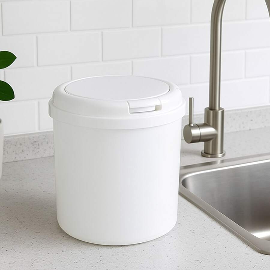 Bathroom Trash Bin - 白色 - 查看 1