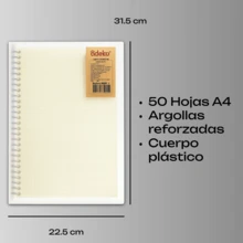 Carpeta con Argollas con 50 Hojas Cuadro Chico 5mm, Opción B5 y A4 - A4 - Ver 2