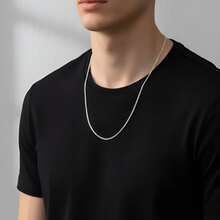 Men's Chain Necklaces - 銀色 - 查看 3