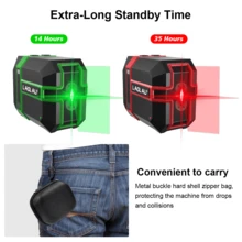 L.A.OL.A.U 绿色激光水平仪 - 双线户外水平水平仪，带可调节支架，电池供电，可精确测量水平和垂直线，经久耐用，适用于室内和室外。 - 彩色 - 查看 11