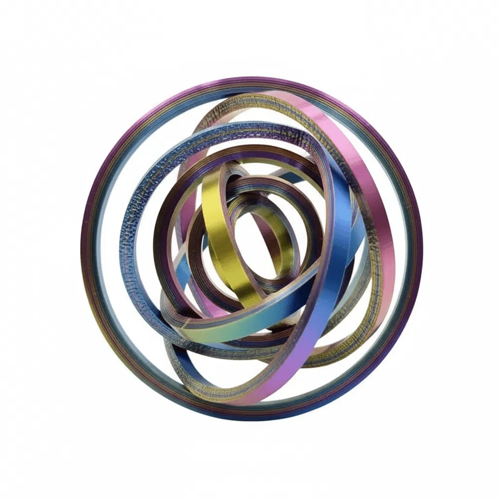 1pc 3D Rotating Gyroscope - Adult Stress-Relief Fidget Toy, Novel Mini Toy, Creative Gift For Christmas, New Year, And Valentine's Day, Rotating Interactive Game Prop, Fun Small Gift, Adult Leisure Party, Restlessness And Anxiety Relief, Focus Training, Unisex Interactive EDC Gear - Multicolor - View 1