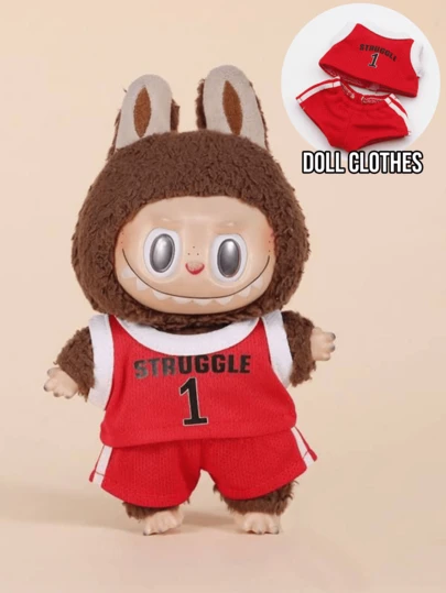 Zestaw lalek Monsters Labubu No.1 Jersey & Shorts, inspirujący projekt, unikatowy przedmiot kolekcjonerski związany z kulturą sportową, odważne oświadczenie modowe, styl odważnego pretendenta, popularny przedmiot kolekcjonerski, viralowy gadżet/prezent, modny strój dla lalki