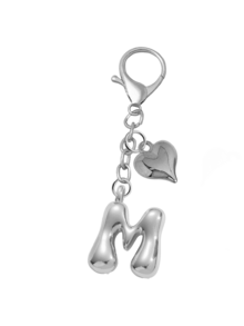 泡泡吊坠，可爱圆形设计，字母A-Z，银色心形吊坠，多功能，可挂在包包/背包/项链上，生日/情人节礼物，钥匙扣/车饰，闪亮合金/不锈钢材质，完美契合女性，个性日常佩戴，时尚礼物，生日/周年纪念礼物，百搭日常配饰，生日礼物，情人节礼物，新年礼物，周年纪念礼物，圣诞节礼物 - 彩色 - 查看 16