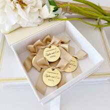 Gold Round Brown Ribbon