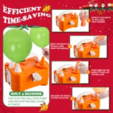 AOYI 1pc Electric Balloon Pump, Portable Dual-Nozzle Electric Balloon Inflator, Suitable For Decorating Parties And Inflating Balloons - View 7