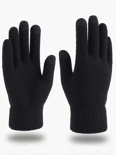 Winter Knitted Gloves, Knitted Hat, Scarf Warmer Set, Outdoor Gloves Hand Warmer