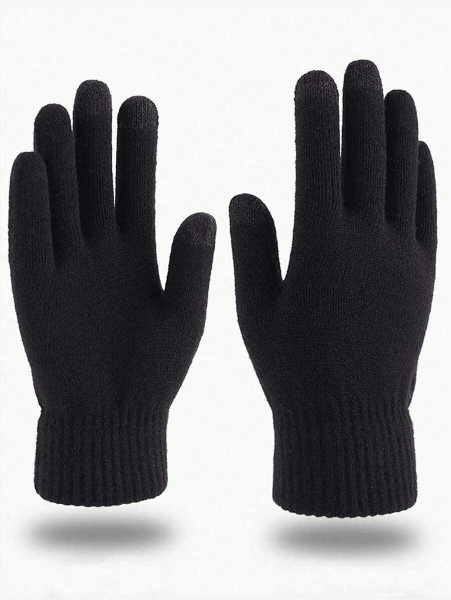 Winter Knitted Gloves, Knitted Hat, Scarf Warmer Set, Outdoor Gloves Hand Warmer - Multicolor - View 1