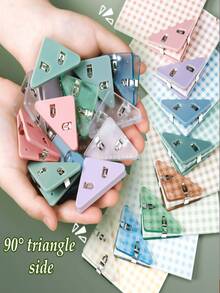 5pcs Colorful Triangular Paper Folders, Artistic & Fresh Design With Candy-Colored Edges, Durable Plastic, Multi-Purpose & Anti-Slip, Suitable For Office, Study, Document & Storage - Multicolor - View 4