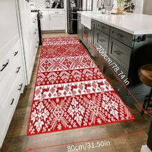 Christmas Snowflake Pattern Carpet - Thickened, Washable, Suitable For Living Room, Bedroom, Office, Etc. - Anti-Slip, Geometric Pattern, Christmas Decor - Multicolor - View 10