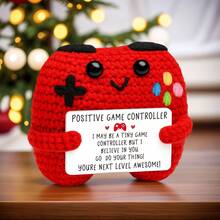 1pc Handmade Crocheted Desktop Decor, Funny Game Controller Shaped, Great Birthday Gift For Best Friends, Sisters, Moms, Grandmas, Coworkers, Family, Positive Vibes, Party, Halloween, Christmas, Stuffing For Socks, Room/Bedroom Decor, Children Plush Doll, Small Gift