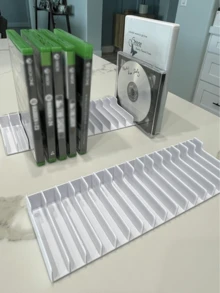 16-Disc Game Disc Storage Rack, 1/2/3 Sets Stackable Game Disc Organizer Rack, High-Strength ABS Material Vertical Display Stand, Suitable For Pentium 4/P5/X Series And Switch Consoles, Space-Saving Desktop Game Rack, Collection And Gaming Room Decor - White - View 4