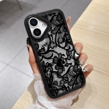 精致的蕾丝图案，每个细节都栩栩如生，仿佛真实的蕾丝纹理完美地复制在手机壳上。繁复的花卉图案编织出神秘而优雅的气息，无论是出席正式场合还是日常外出，都能让您的苹果手机瞬间成为众人瞩目的焦点，展现您独特的品味和优雅的风格。 - 黑色 - 查看 6