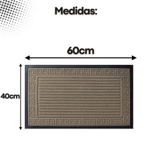 Tapete Capacho Antiderrapante Porta Entrada 40 x 60 Borracha Decorativo Habitat - Barras Caqui - Visão 5