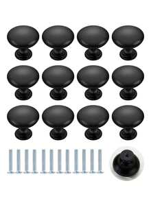 12Pcs Kitchen Cabinet Knobs Matte Black Knobs Drawer Pulls Door Dresser Drawer Handles Knobs For Dresser Drawers - Black - View 5
