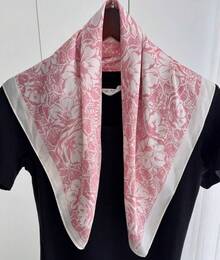 1 Piece Handkerchief Style Plain Scarf Women's Colorful Graffiti Print Small Shawl Scarf Panama Scarf Headscarf Hijab Scarf 70x 70cm Square Headband, Suitable For Daily And Casual Vacation, Holiday Gift - 粉紅色2# - 查看 2