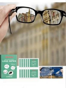 jakehoe 12pcs Lens Cleaning Wet Wipes, Screen Cleaning Cloths In Individual Packages For Portable Cleaning. The Soft Material Can Safely Wipe And Protect The Lens From Scratches. Individually Packaged For Easy Carrying, Keep Your Lenses Clean Anytime, Anywhere.