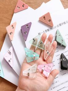 5pcs Colorful Triangular Paper Folders, Artistic & Fresh Design With Candy-Colored Edges, Durable Plastic, Multi-Purpose & Anti-Slip, Suitable For Office, Study, Document & Storage - Multicolor - View 10