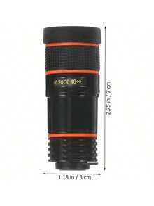 1pc Universal 8X Telephoto Lens Attachment, Clip-On Zoom Lens For Smartphones And Tablets, High Definition Photography Zoom Lens - Multicolor - View 2