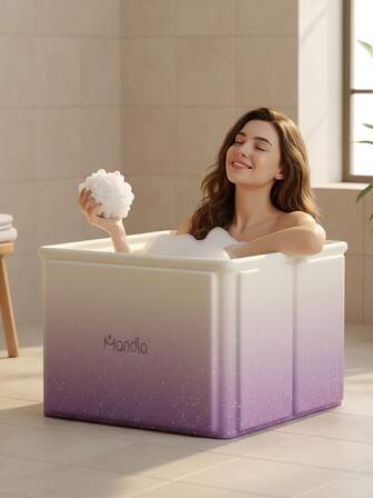 Bañera de hielo portátil, bañera plegable adecuada para adultos, bañera de agua fría y caliente para exteriores, bañera independiente, bañera de agua caliente, bañera de spa, adecuada para el cuarto de baño para mantener la temperatura