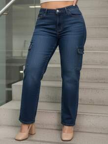 Plus Size Jeans - 藍色 H010 - 查看 3